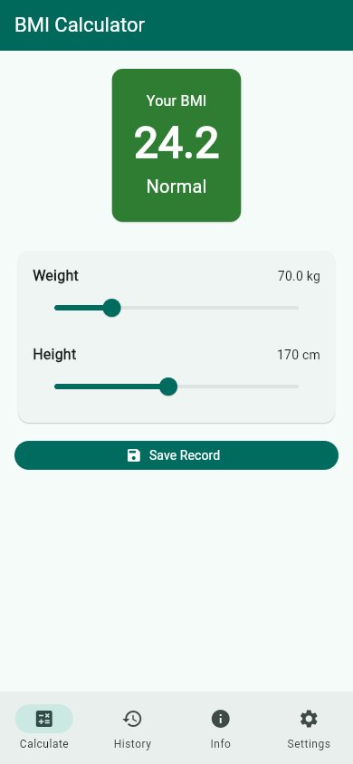 Zrzut ekranu szablonu Kalkulator BMI
