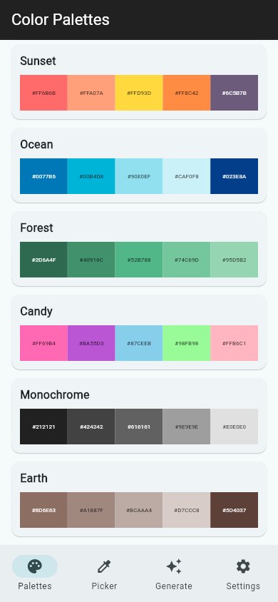 Capture d'écran du modèle Palette de couleurs
