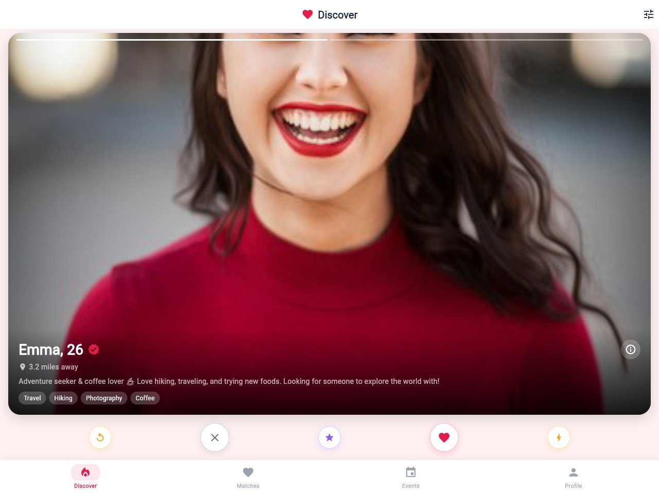 Zrzut ekranu szablonu Dating Social