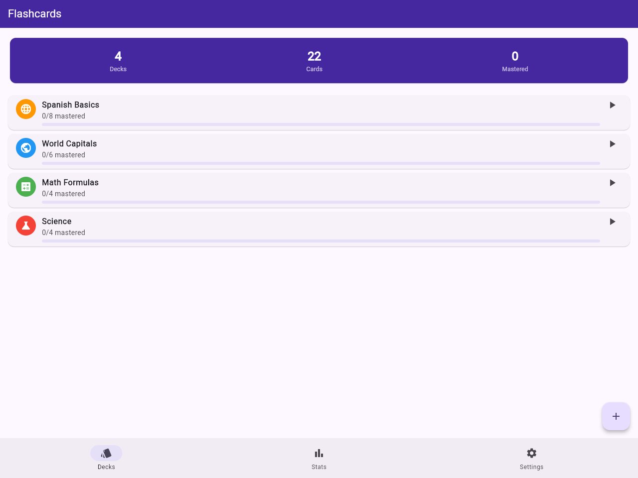 Flashcards template preview