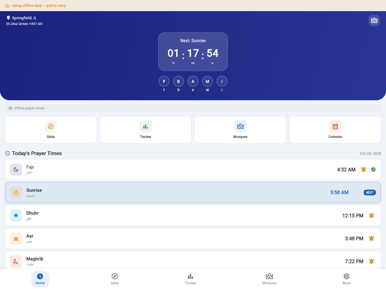 Prayer Times template preview