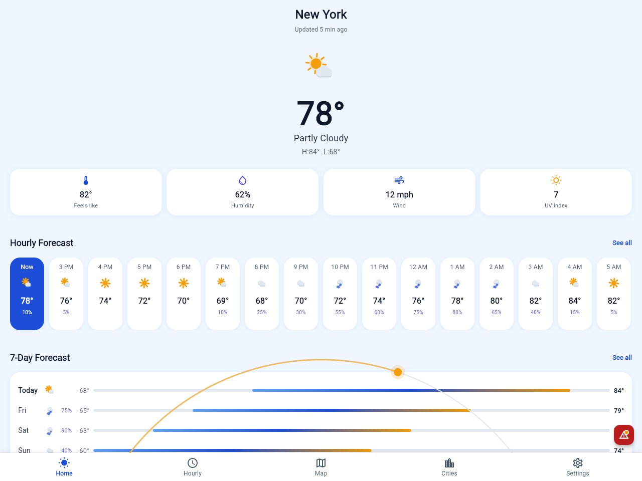 Weather App Vorlagenvorschau