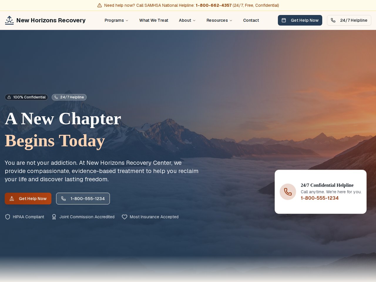 Addiction Recovery template preview