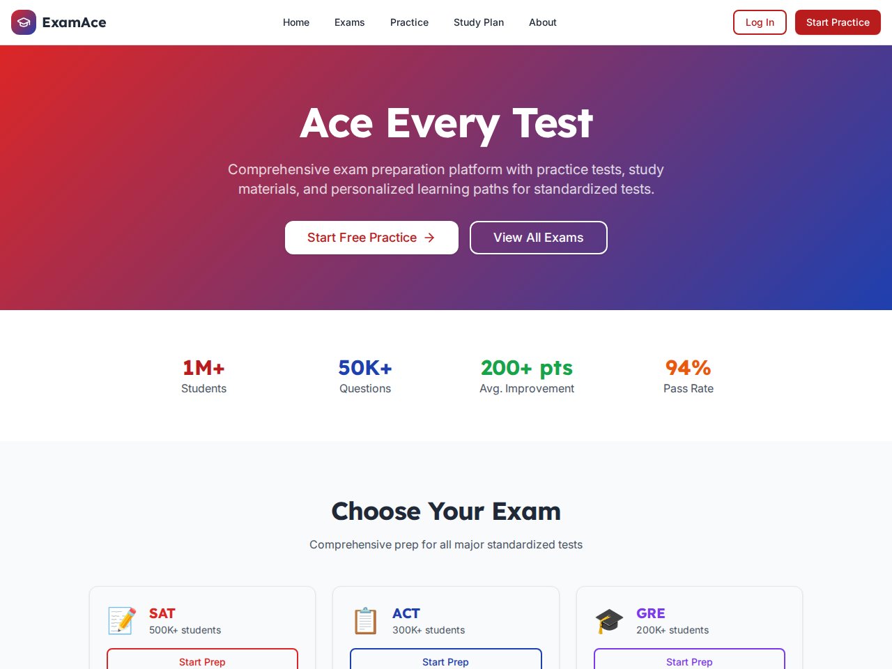 Exam Prep template preview
