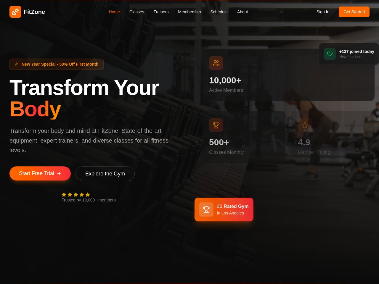 Fitness Gym template screenshot