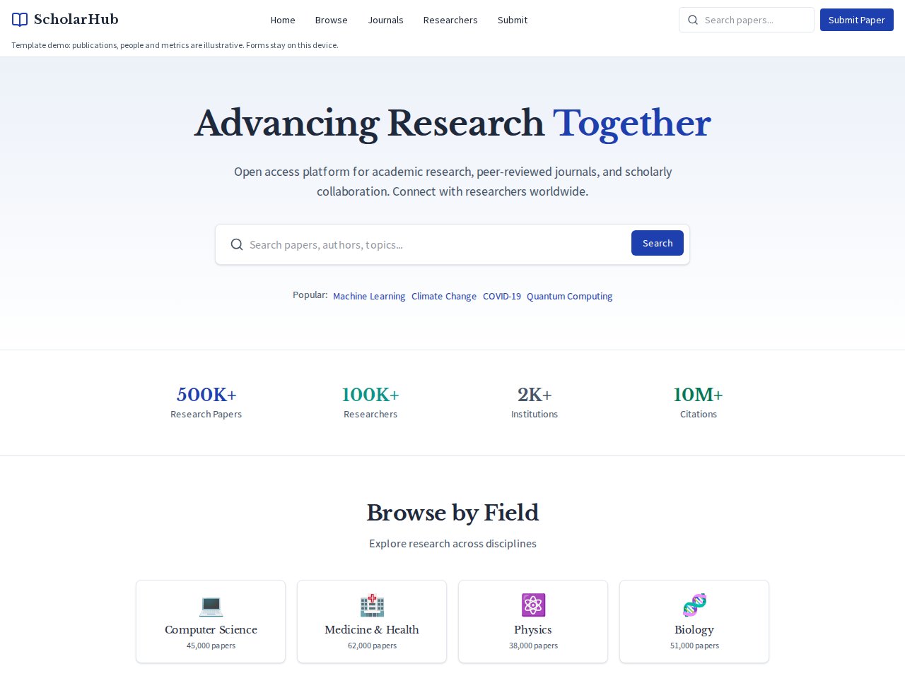 Research Academic Vorlagenvorschau