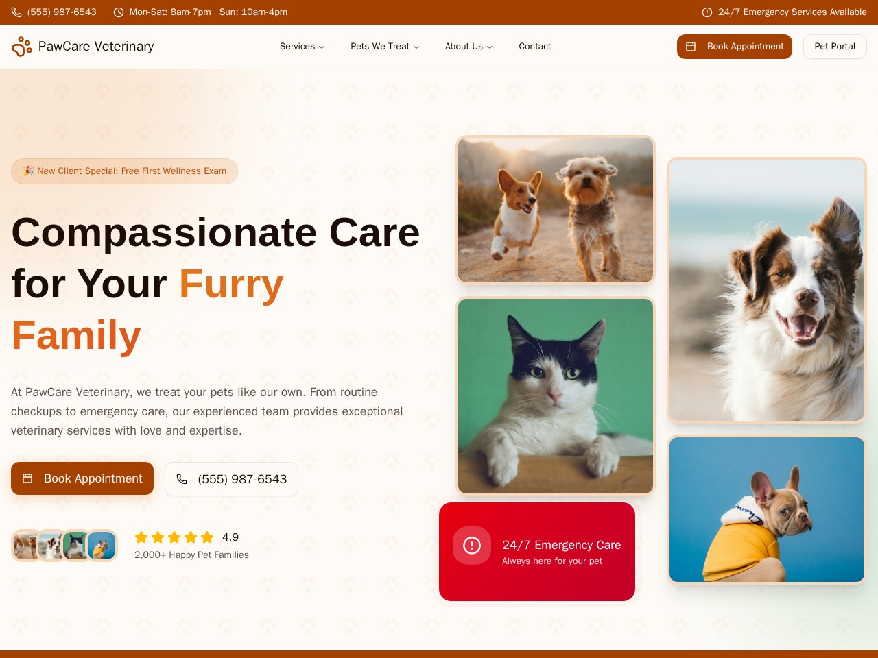 Veterinary Clinic template preview