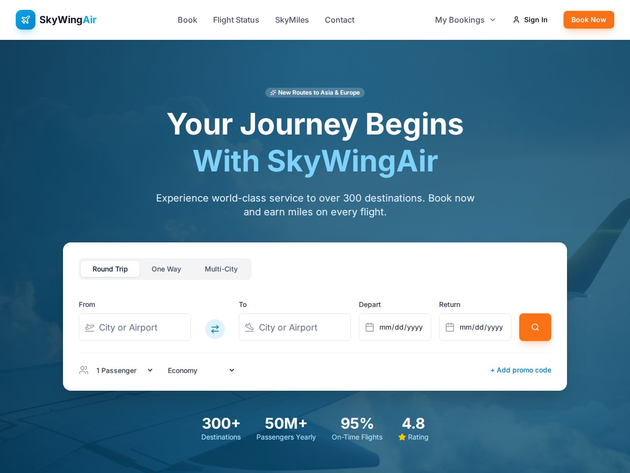 Airline Flight template screenshot
