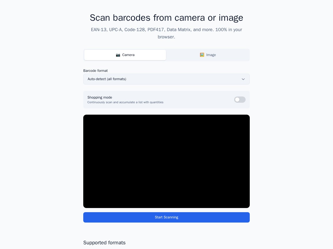 Barcode Scanner Vorlagenvorschau