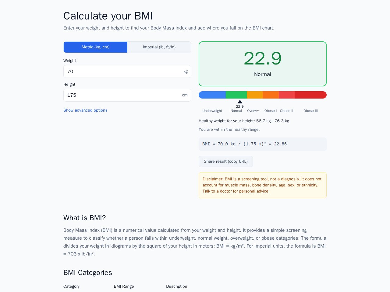 Bmi Calculator template preview