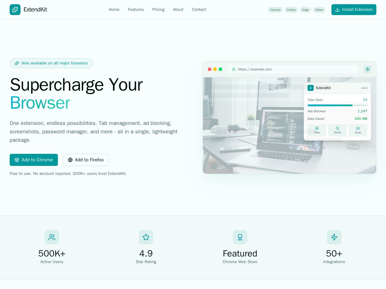 Browser Extension template screenshot