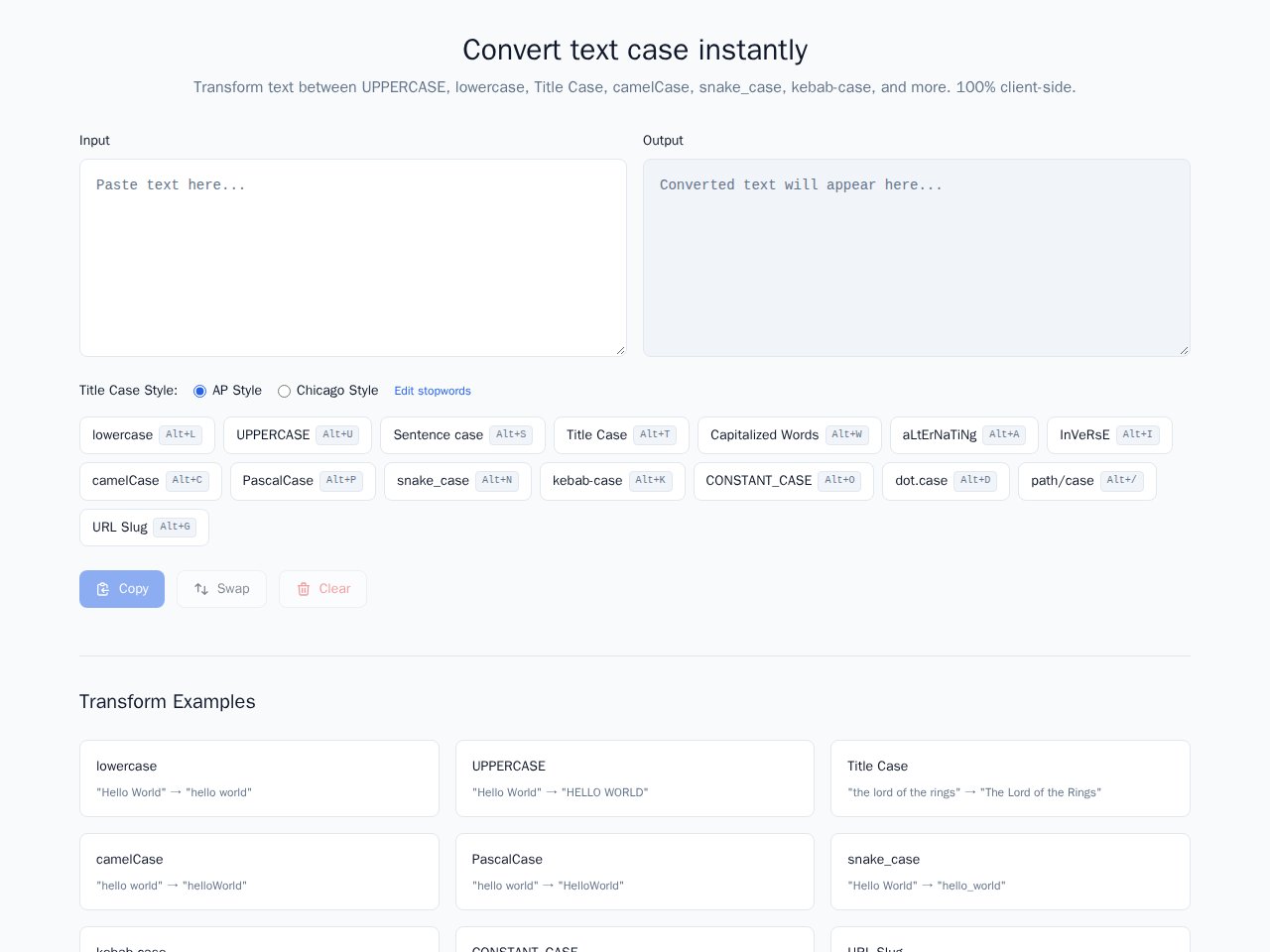 Case Converter template screenshot