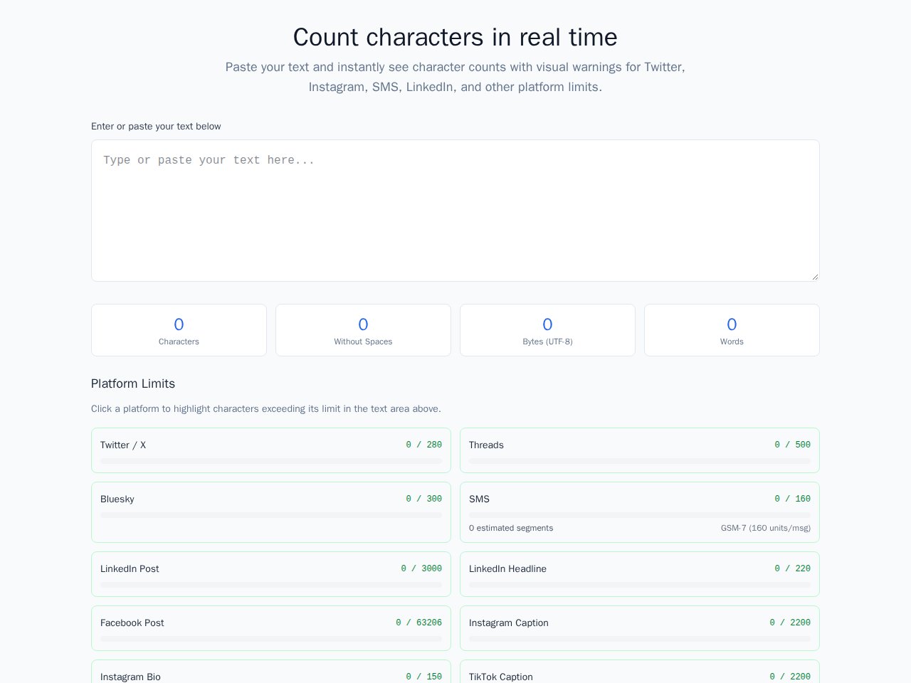 Character Counter template preview