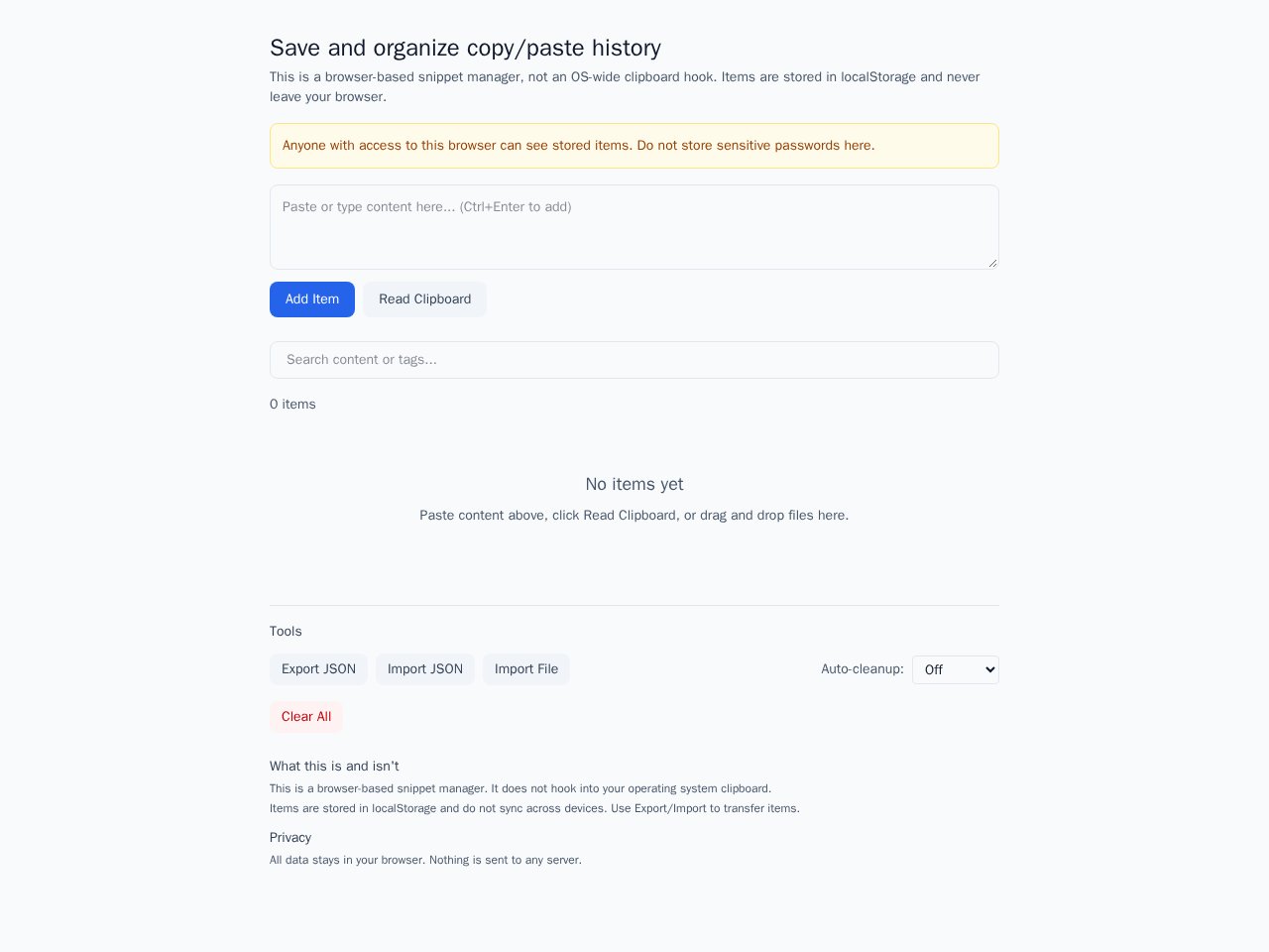 Clipboard Manager template preview