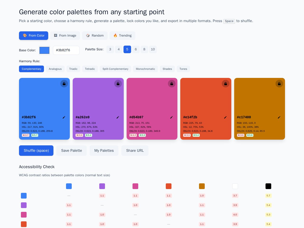Color Palette Generator template preview