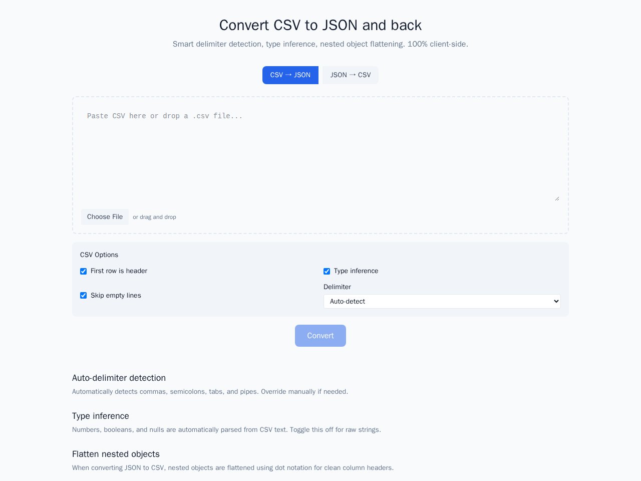 Csv Json टेम्पलेट पूर्वावलोकन