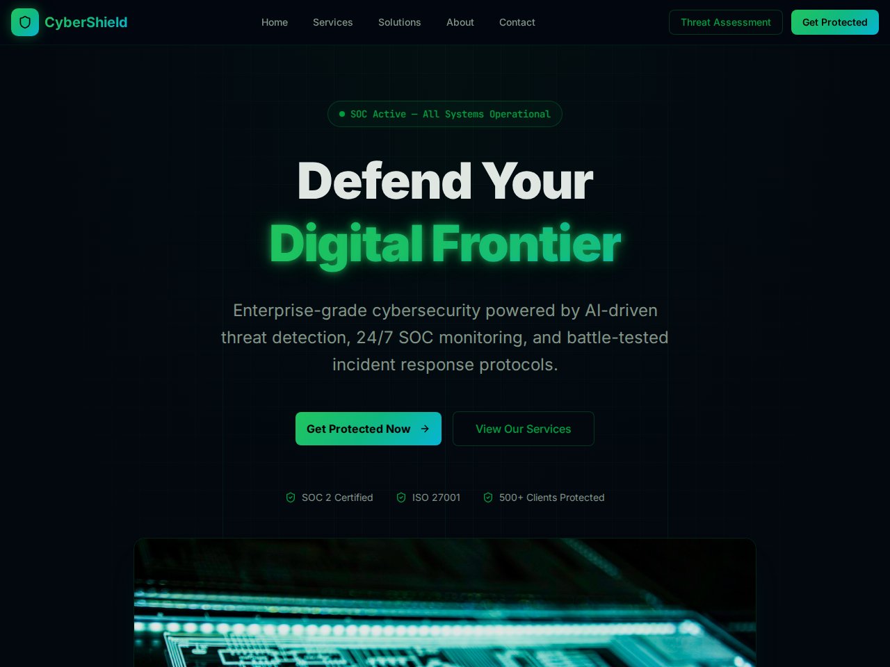 Cybersecurity template screenshot