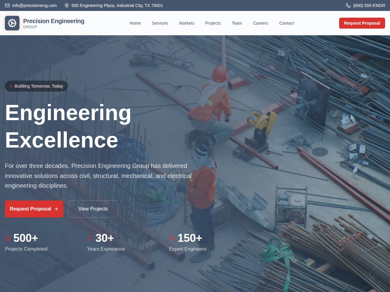 Engineering Firm টেমপ্লেট প্রিভিউ