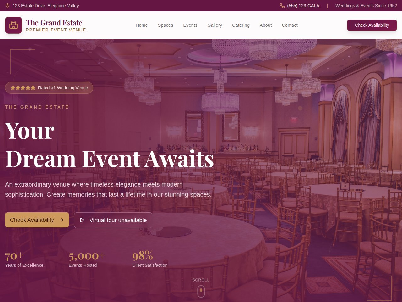 Event Venue template preview