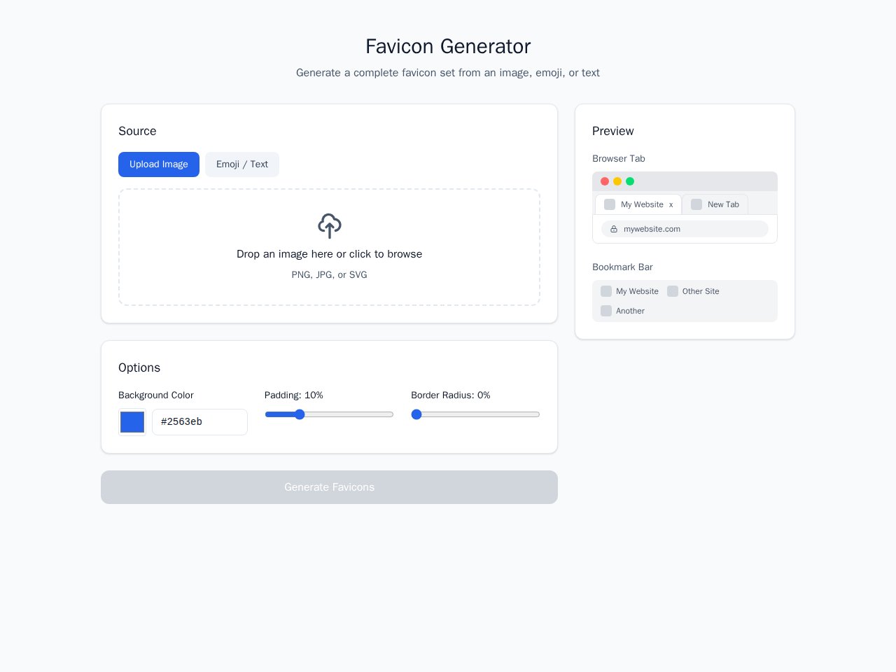 Favicon Generator template preview