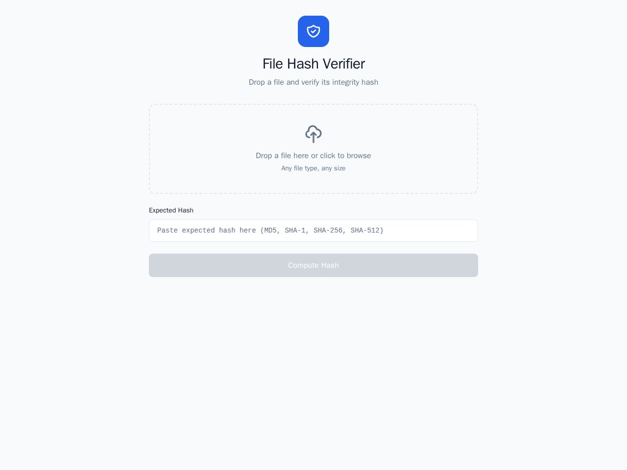 File Hash Verifier Vorlagenvorschau