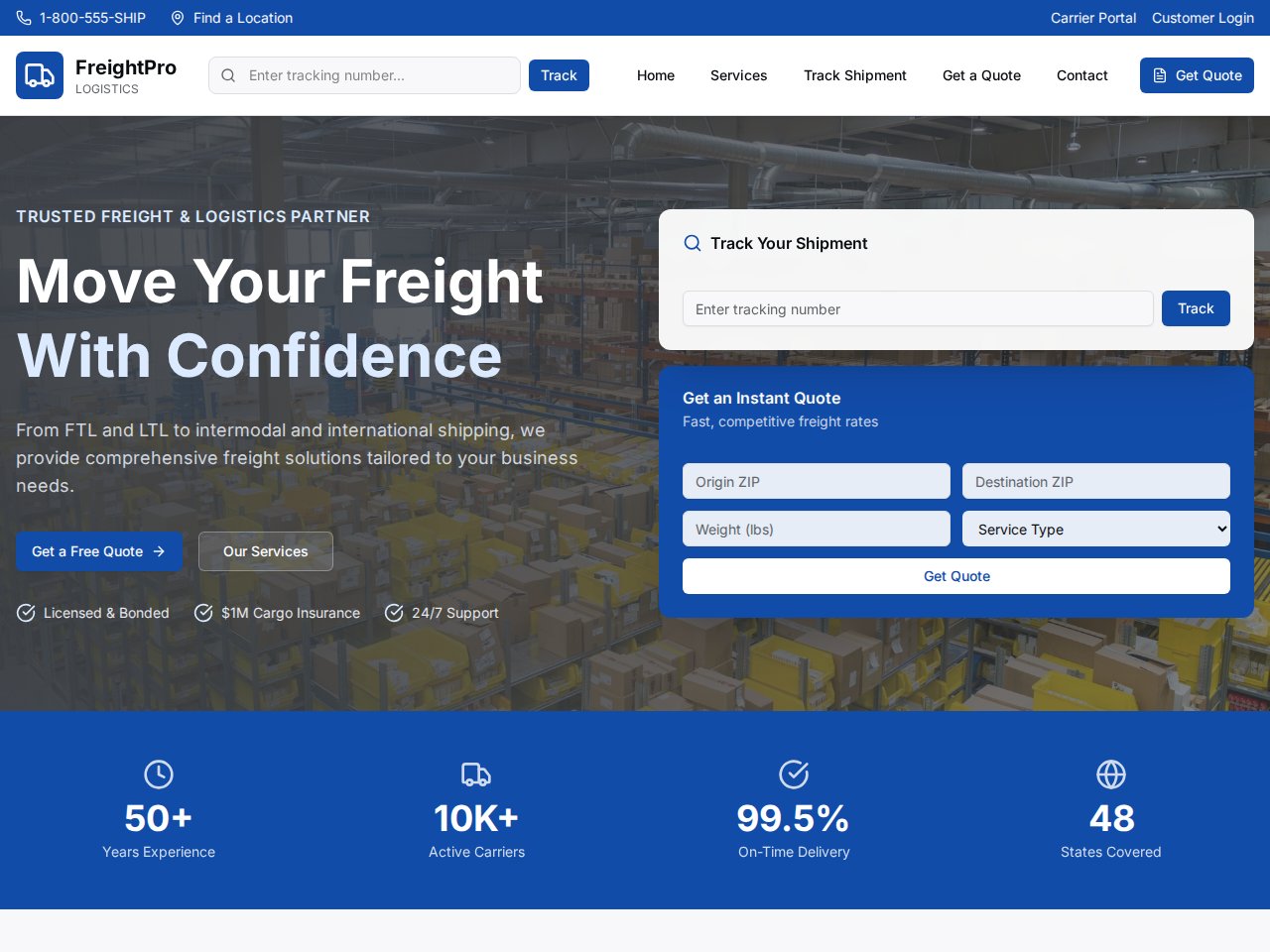 Freight Logistics 템플릿 미리보기