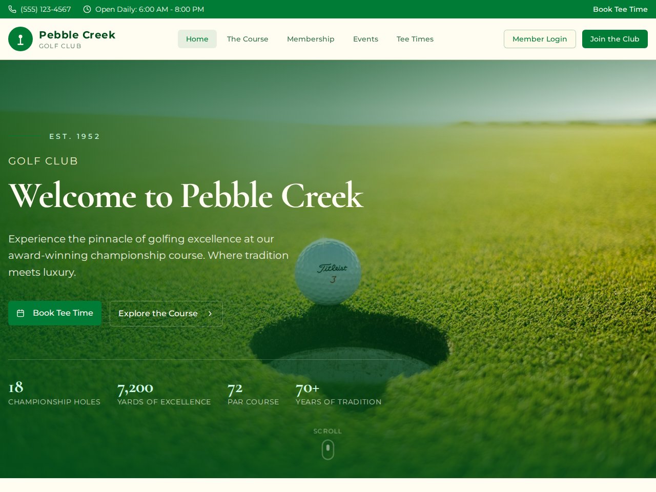 Golf Course template preview
