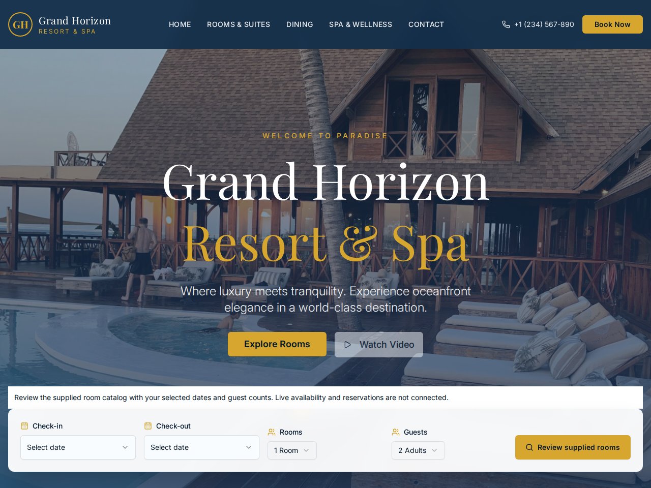 Hotel Resort template preview