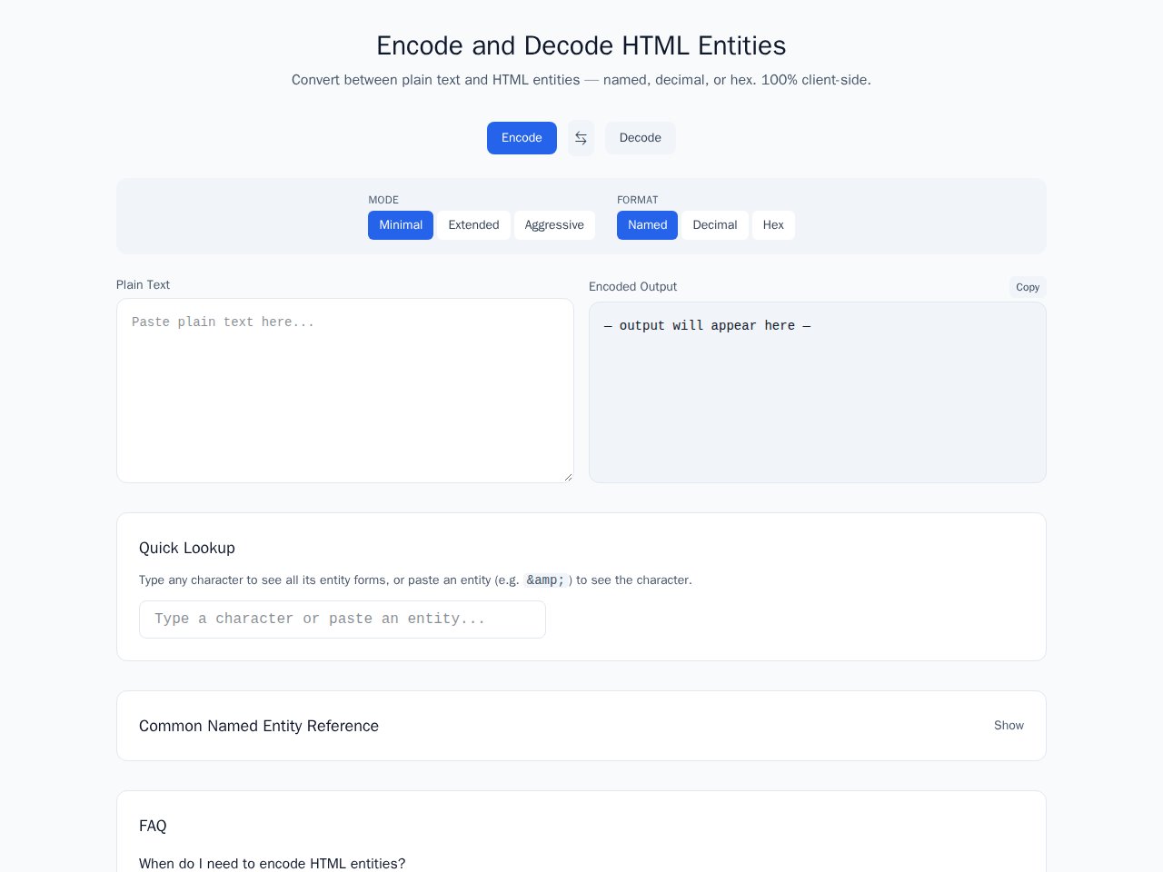 Html Entity টেমপ্লেট প্রিভিউ