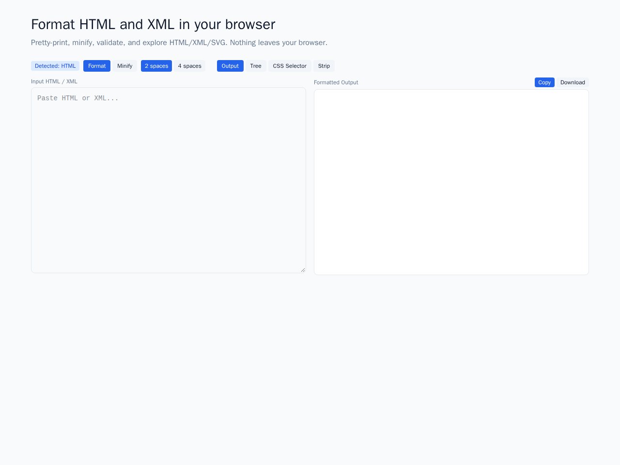Html Formatter template preview