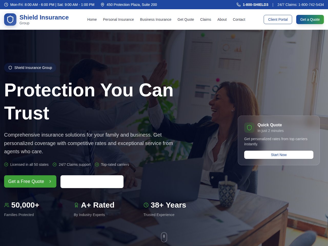 Insurance Agency template screenshot
