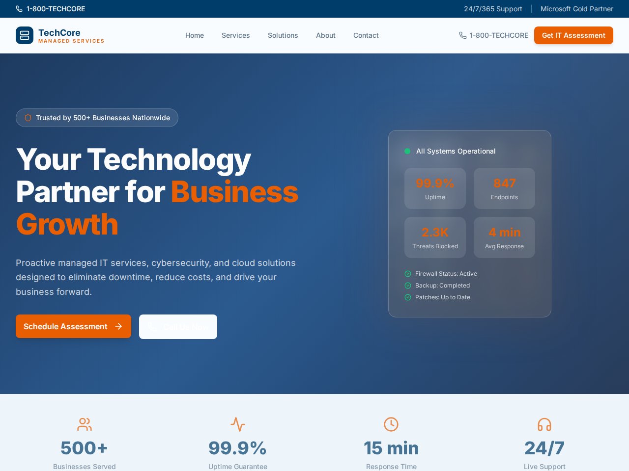 It Services Msp template preview