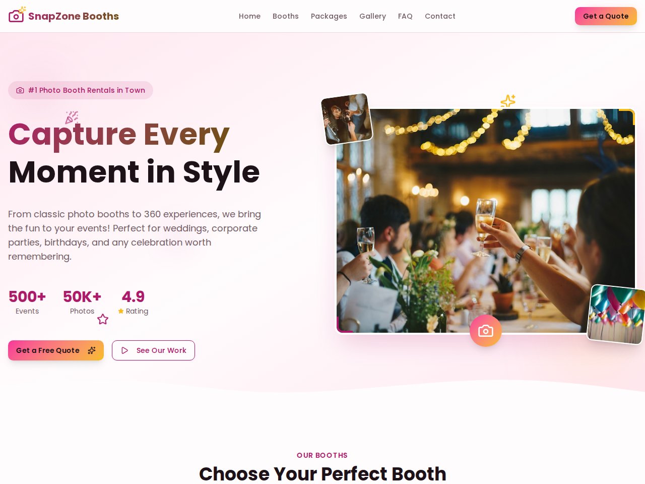 Photo Booth Rental টেমপ্লেট প্রিভিউ