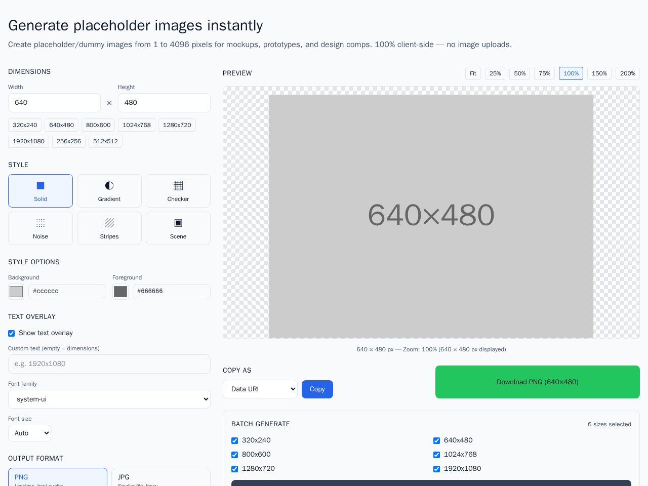 Placeholder Image Generator template preview