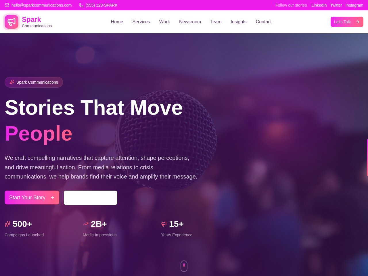 Pr Communications template screenshot