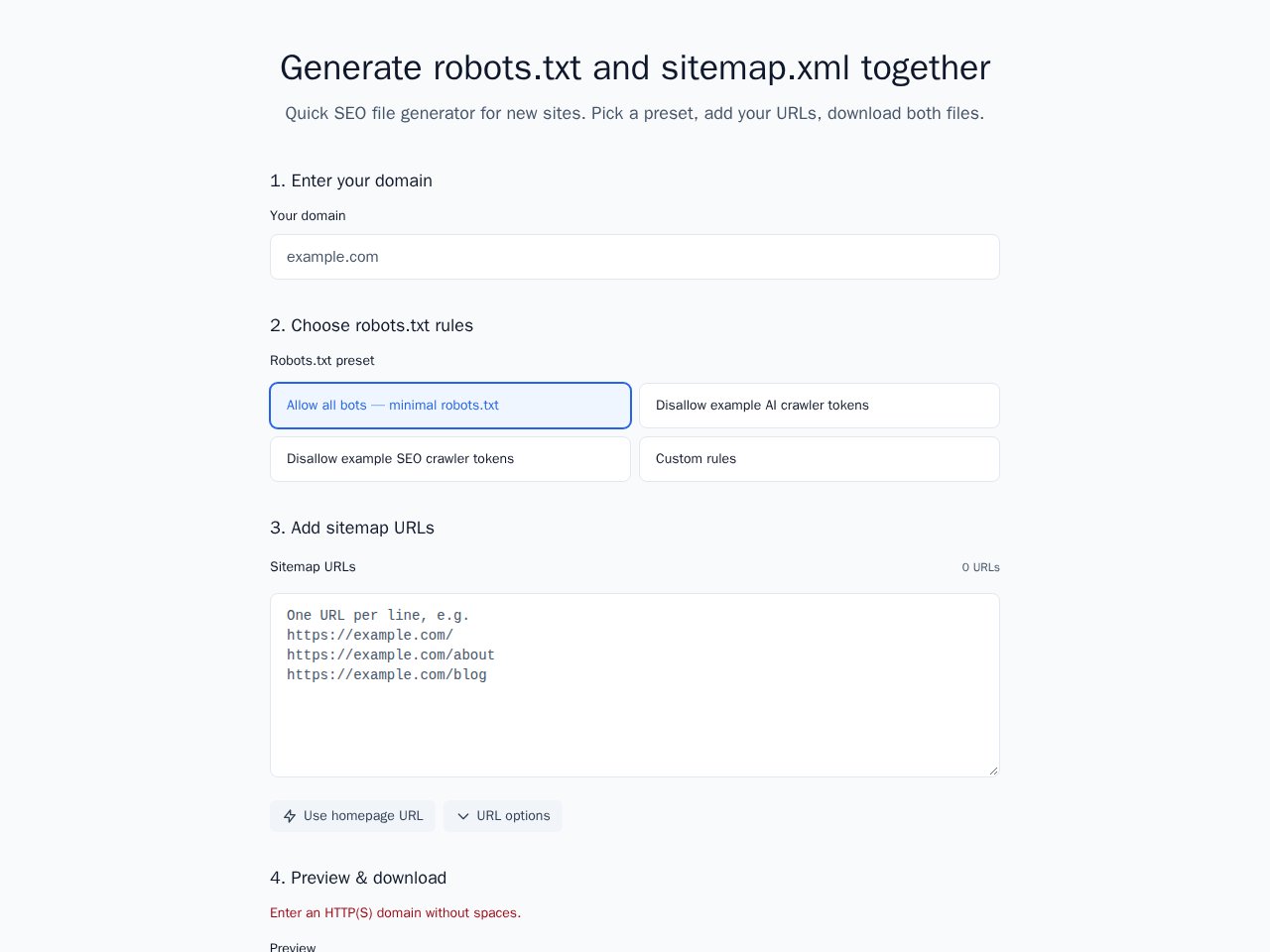 Anteprima del modello Robots Sitemap Combo