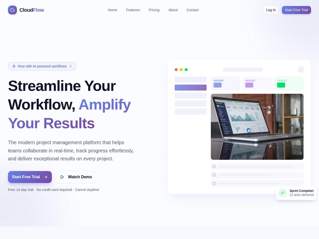 Saas Product template preview