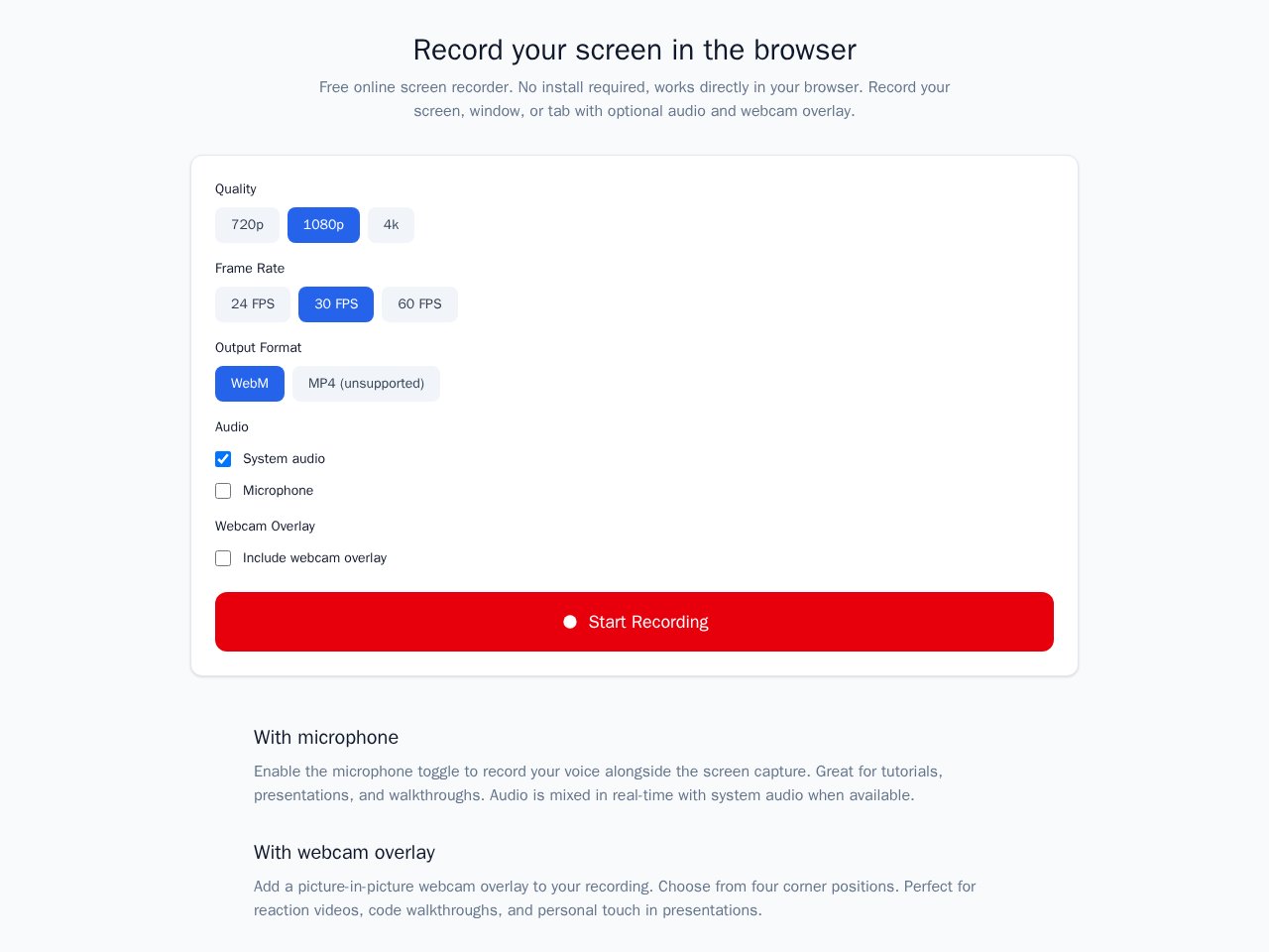 Screen Recorder template preview