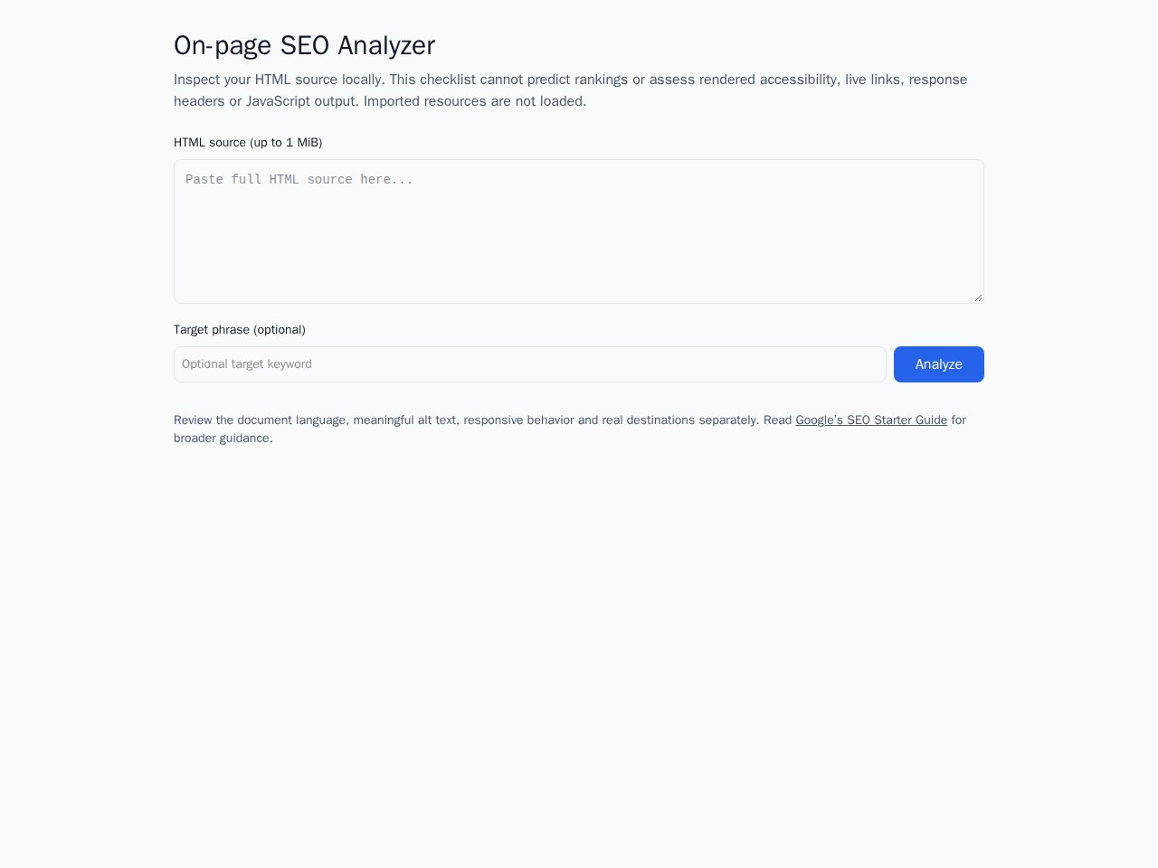 Seo Analyzer template preview