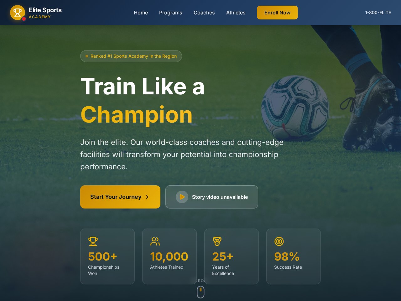 Sports Academy template preview