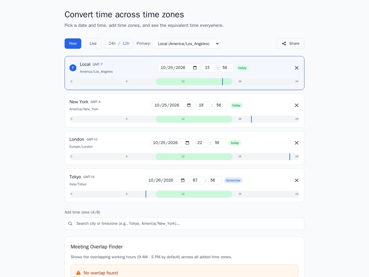 Time Zone Converter template preview