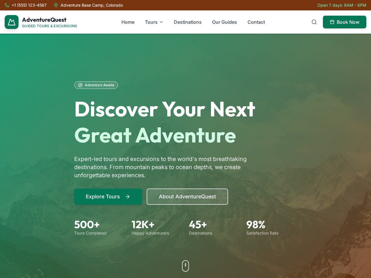 Podgląd szablonu Tour Operator