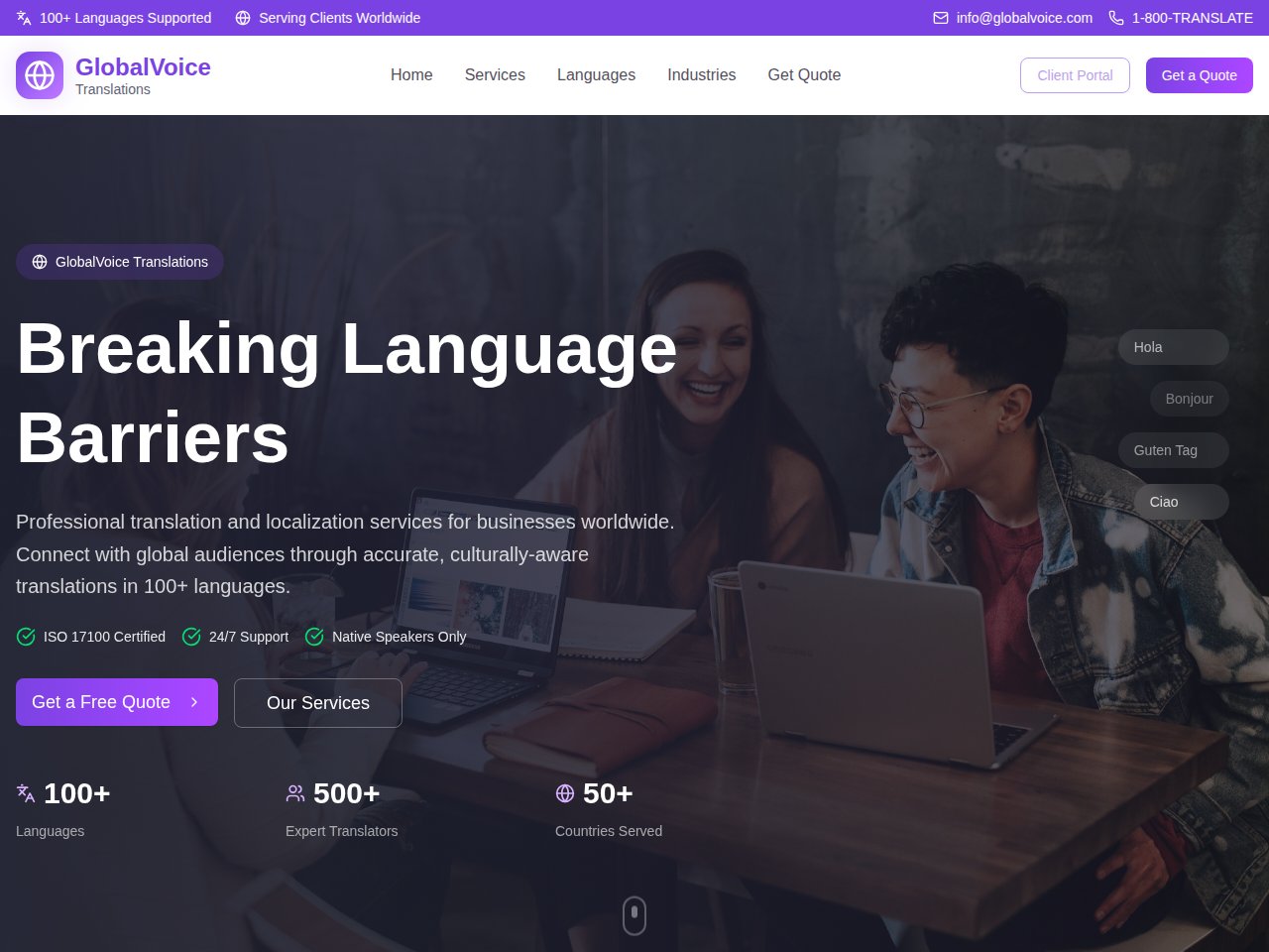 Translation Services Vorlagenvorschau