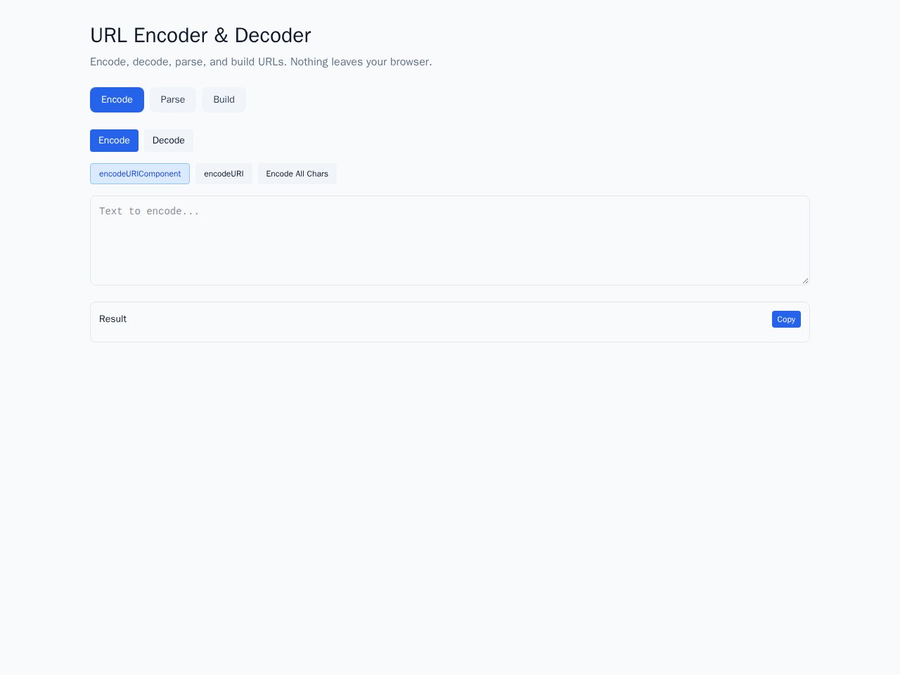 Url Encoder テンプレートのプレビュー