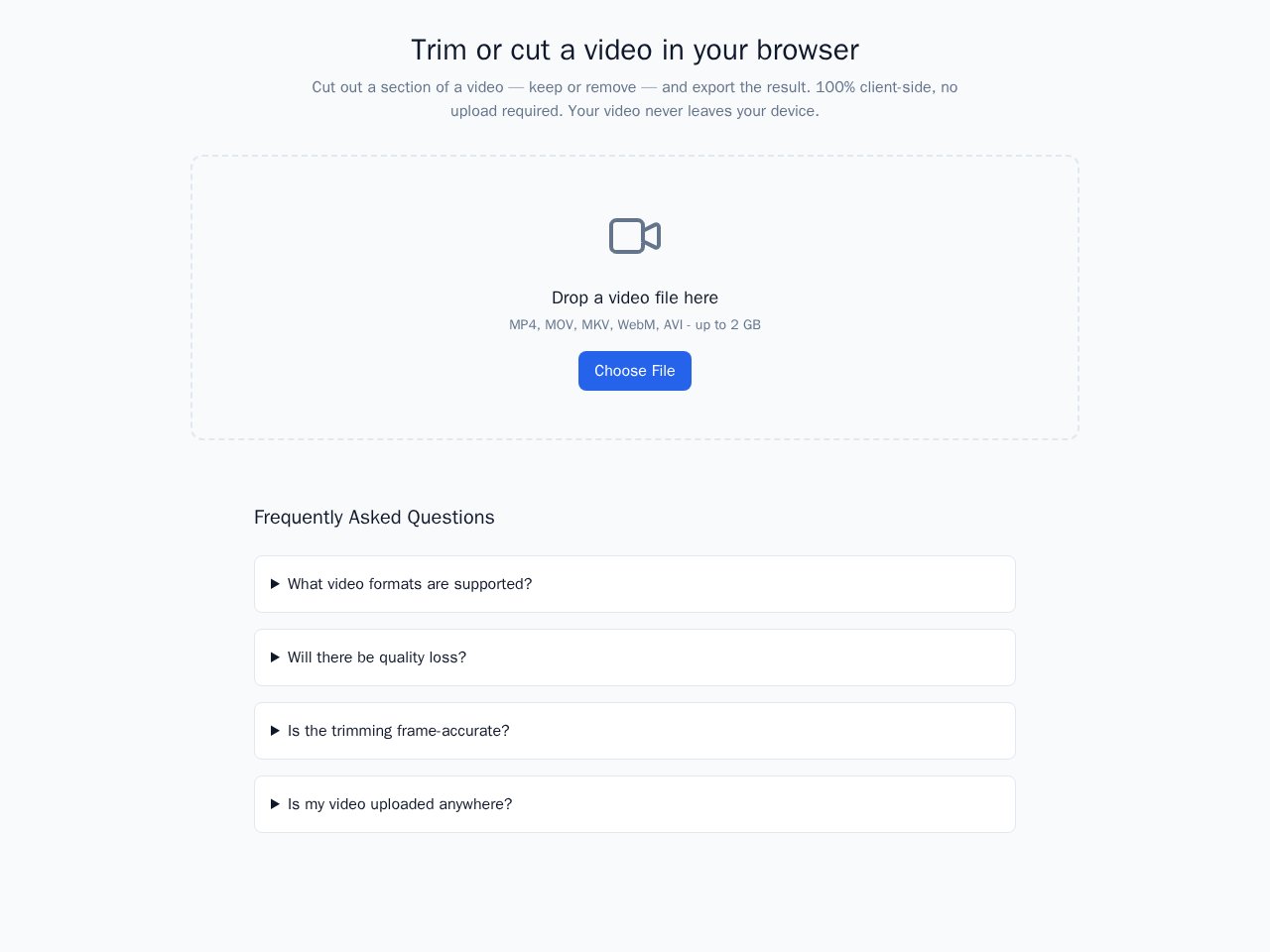 Video Trimmer Vorlagenvorschau