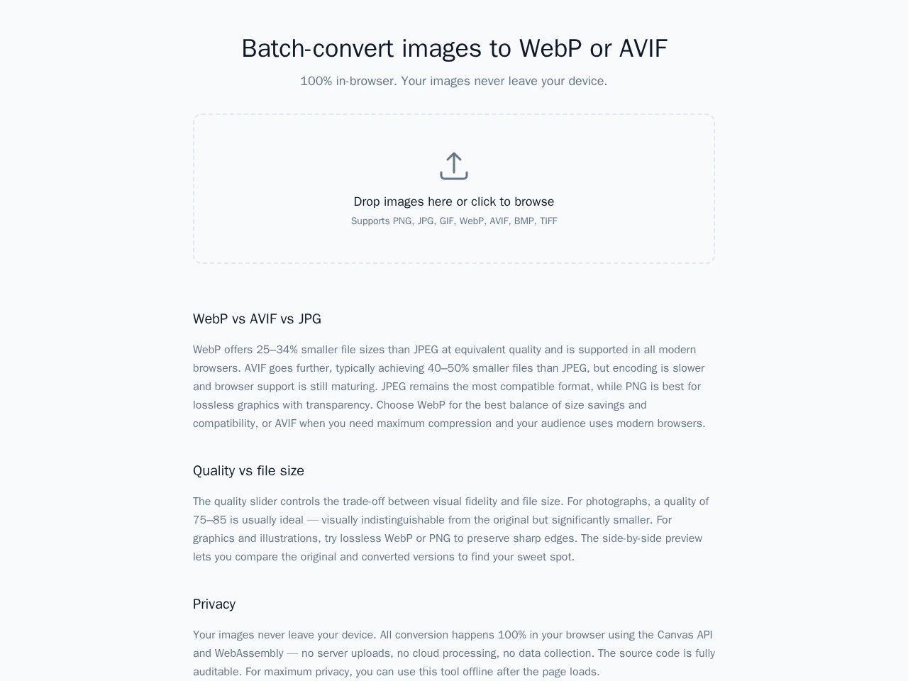 Anteprima del modello Webp Avif Batch
