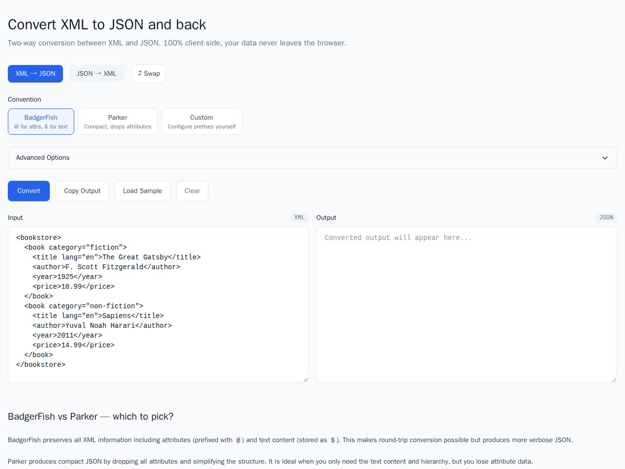 Xml Json template preview