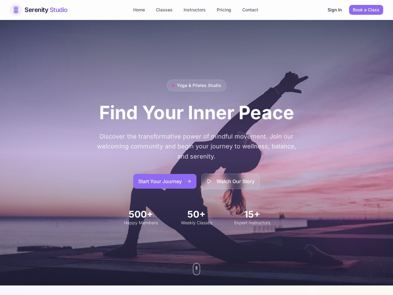 Yoga Pilates Studio template screenshot